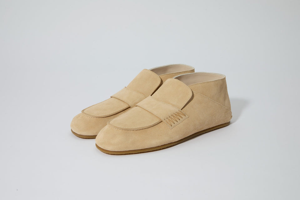 Moccasin Loafer Sand Italian Suede Leather